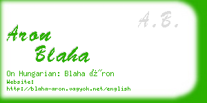 aron blaha business card